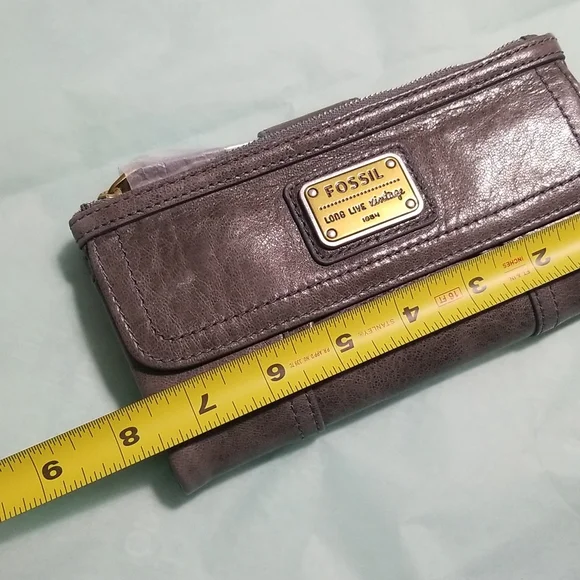 Brand New Fossil Full Size Wallet/Clutch(Grey) - Picture 4 of 11